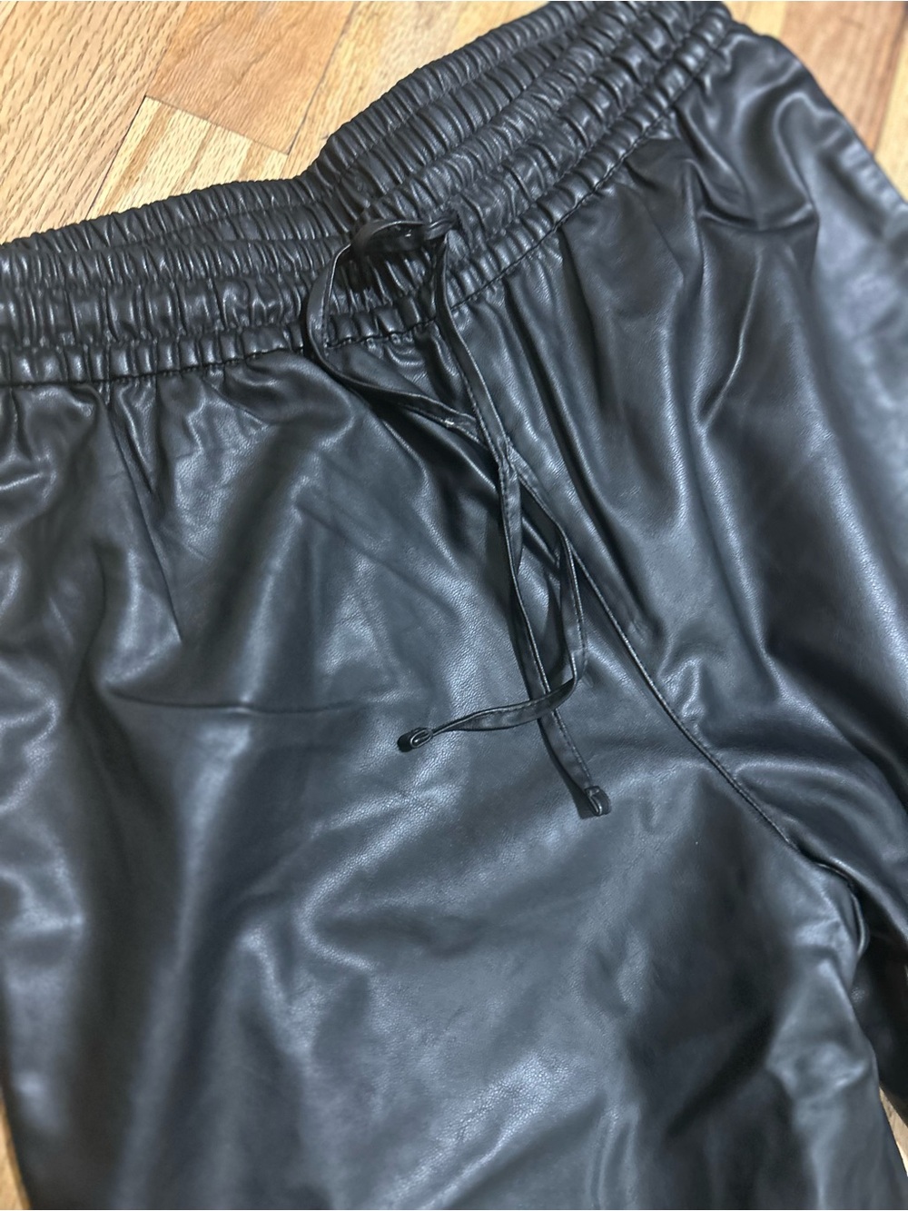 Old Navy Black Faux Leather Jogger-Style Pants